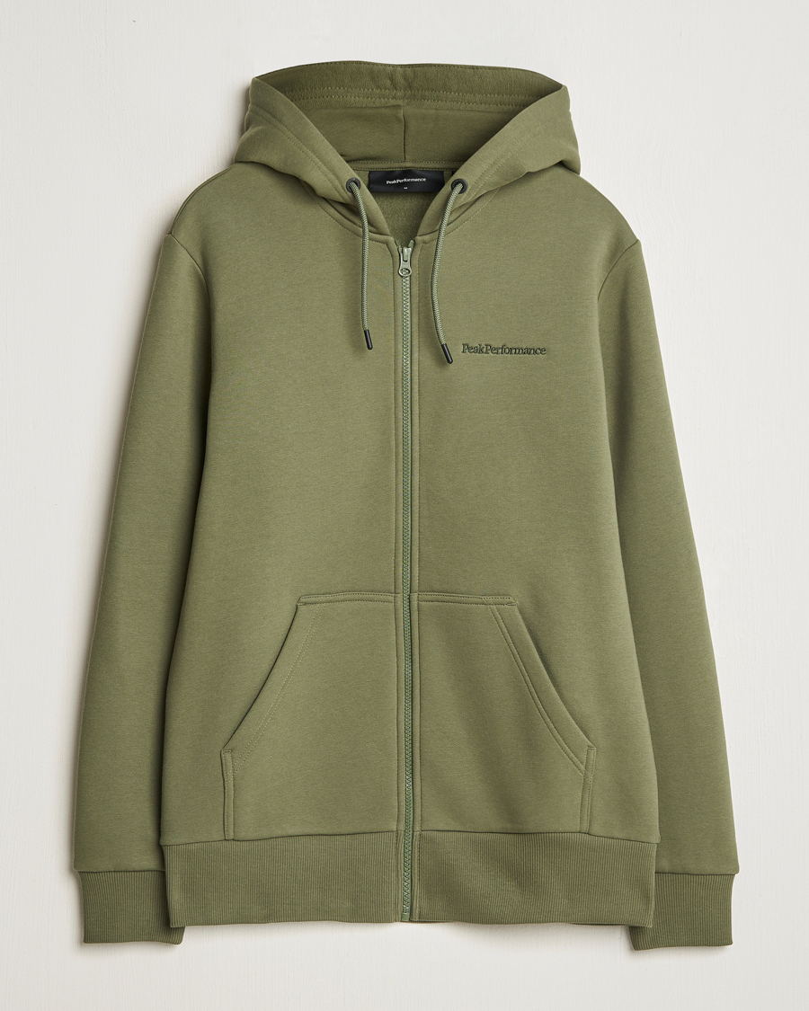 Hombres | Jerséis y prendas de punto | Peak Performance | Original Full Zip Hoodie Pine Needle
