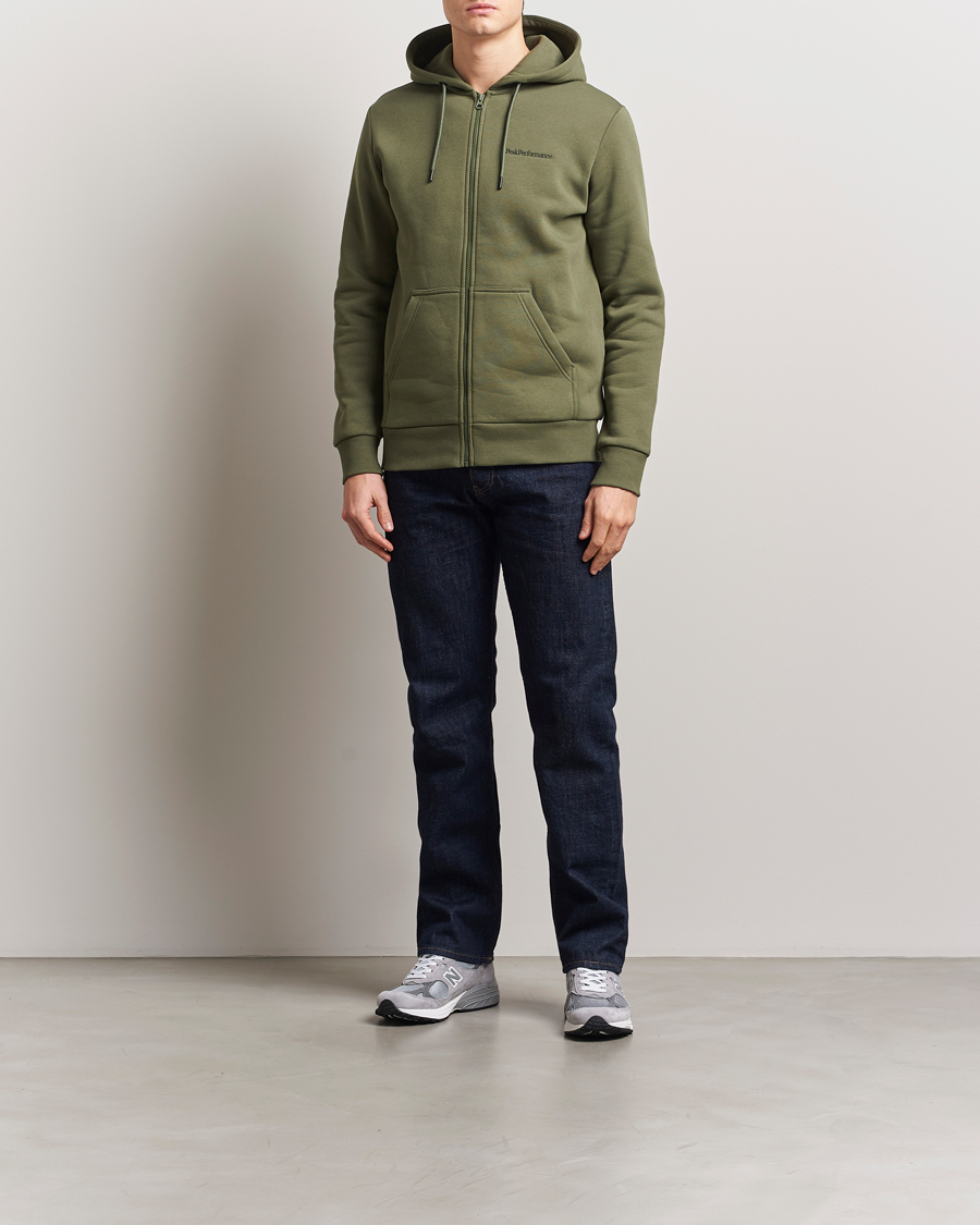 Hombres | Jerséis y prendas de punto | Peak Performance | Original Full Zip Hoodie Pine Needle