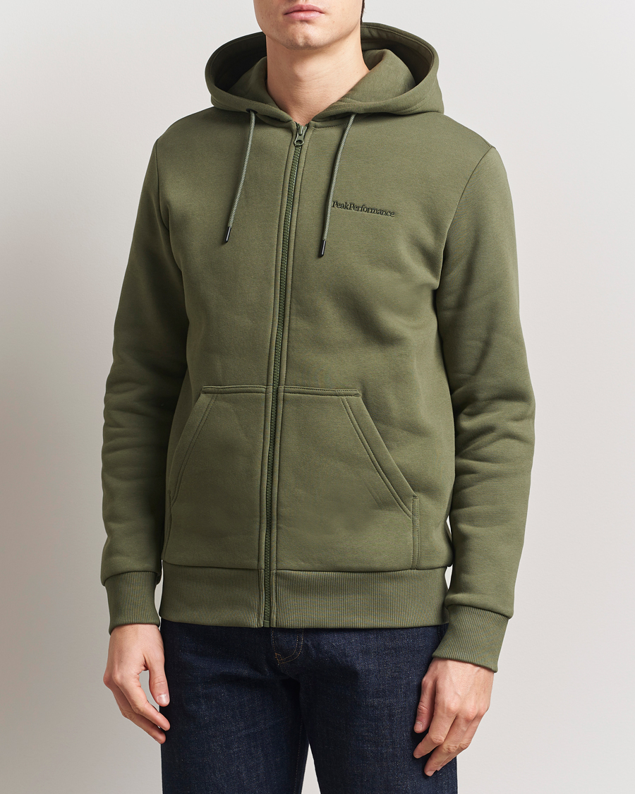 Hombres | Jerséis y prendas de punto | Peak Performance | Original Full Zip Hoodie Pine Needle