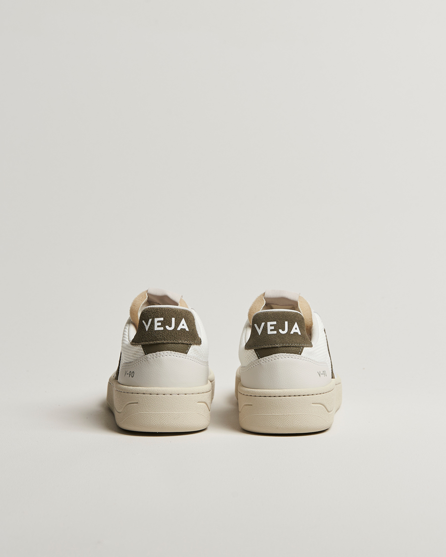 Hombres | Veja V-90 Mesh Sneaker White/Khaki | Veja | V-90 Mesh Sneaker White/Khaki