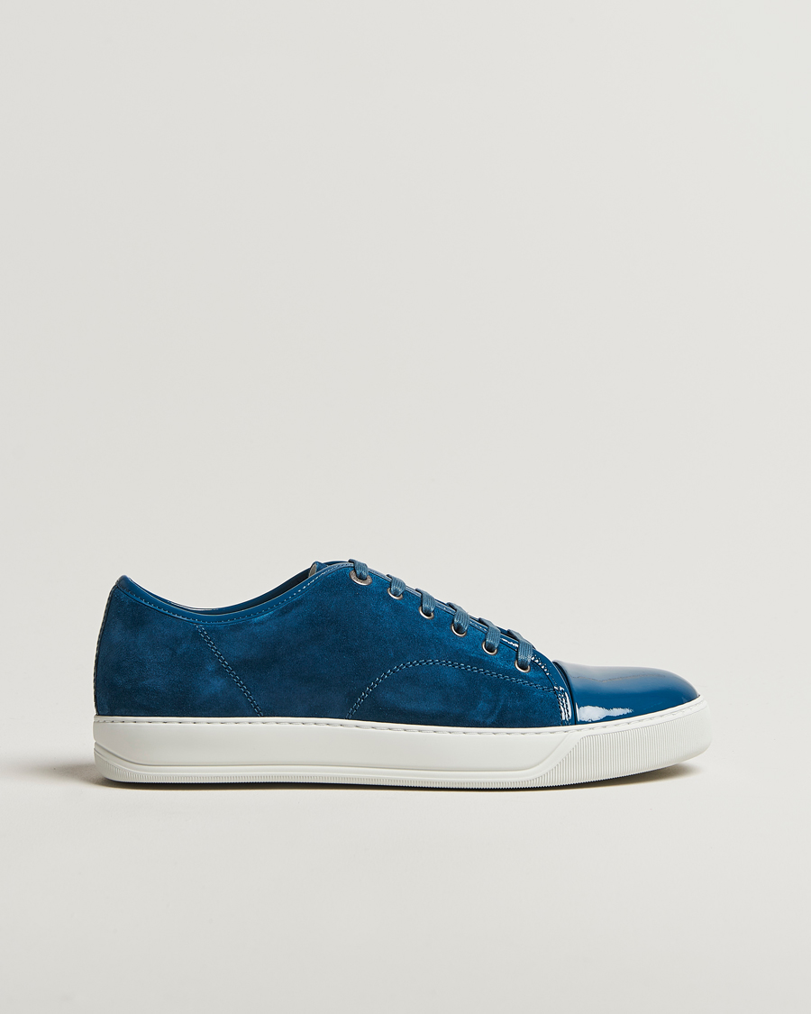 Hombres | Lanvin Patent Cap Toe Sneaker Petrol Blue | Lanvin | Patent Cap Toe Sneaker Petrol Blue