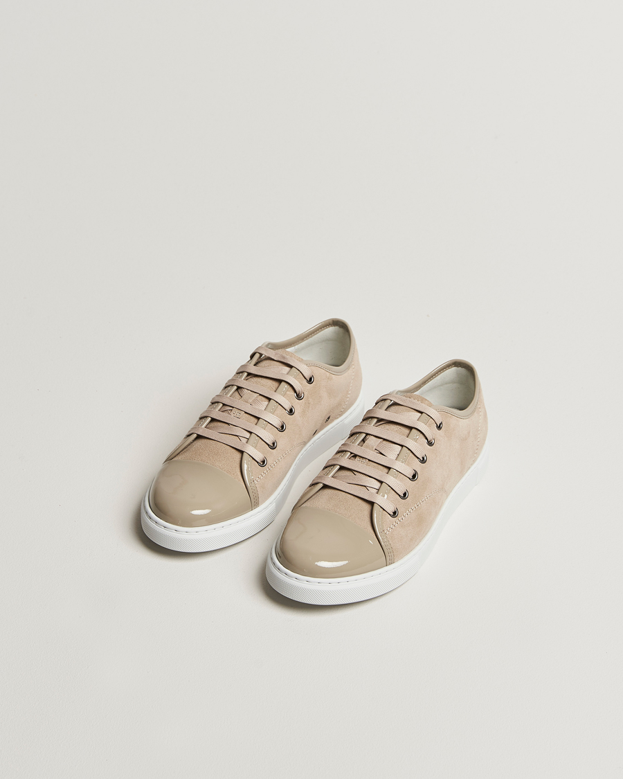 Hombres | Lanvin Womens Patent Cap Toe Sneaker Beige | Lanvin | Womens Patent Cap Toe Sneaker Beige