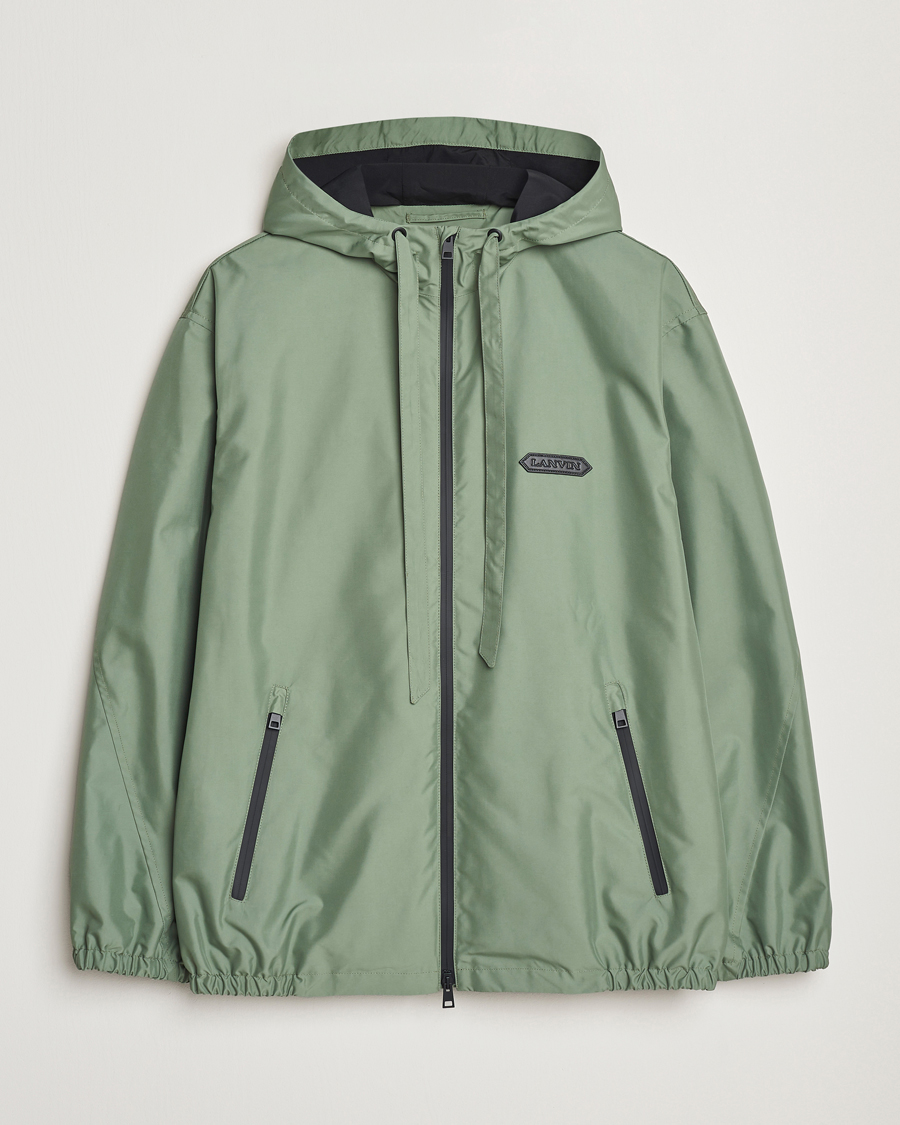 Hombres | Abrigos y chaquetas | Lanvin | Hooded Windbreaker Sage Green