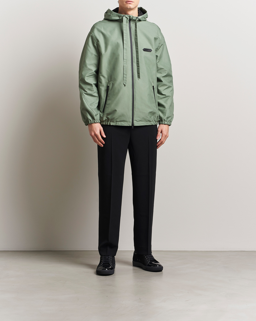 Hombres | Abrigos y chaquetas | Lanvin | Hooded Windbreaker Sage Green