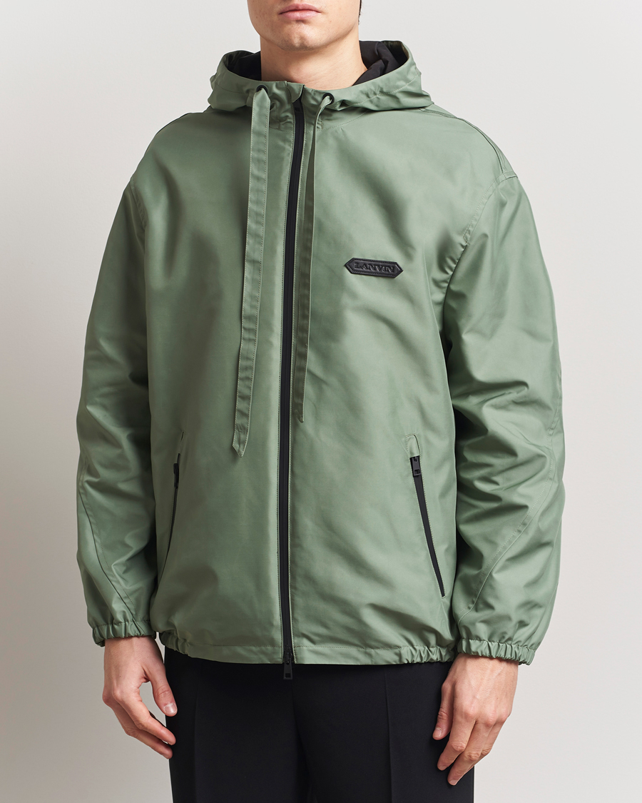 Hombres | Abrigos y chaquetas | Lanvin | Hooded Windbreaker Sage Green