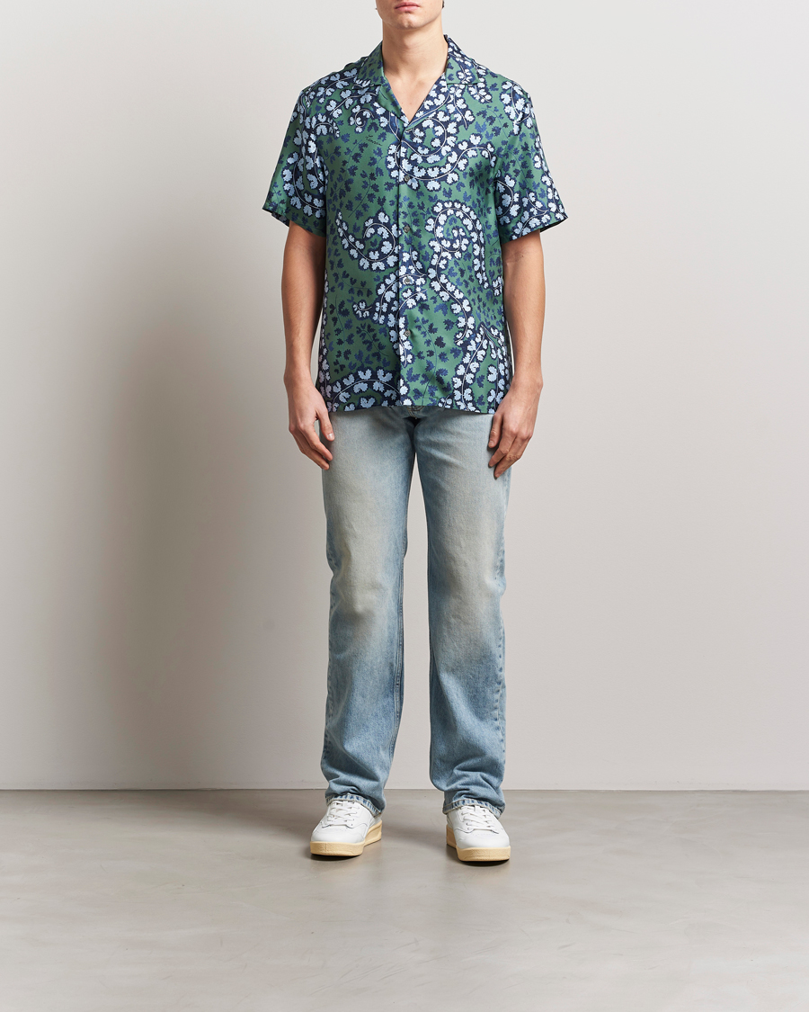 Hombres | Camisas | Lanvin | Rateau Print Bowling Shirt Sage Green