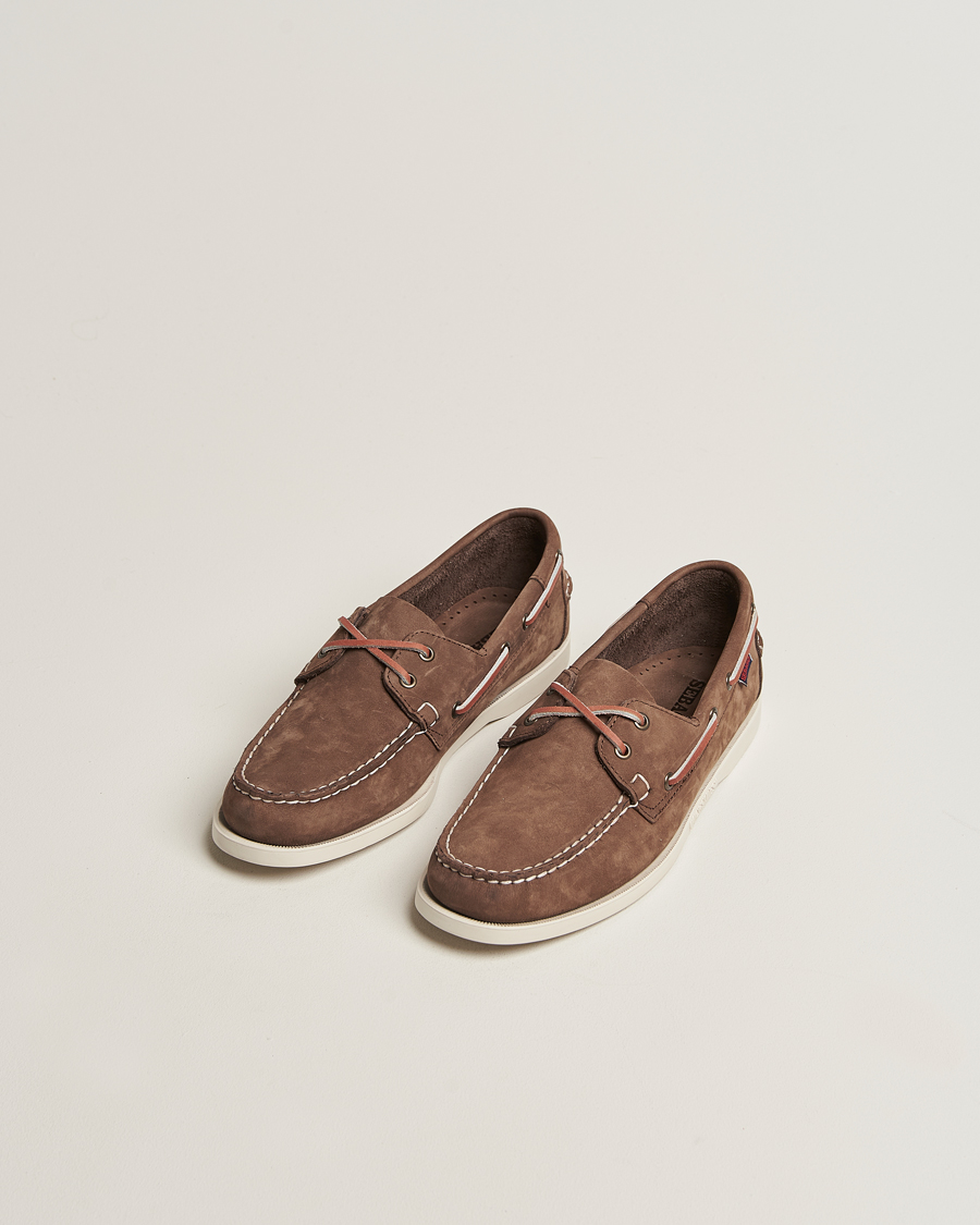 Hombres | Zapatos náuticos | Sebago | Docksides Portland Nubuck Boat Shoe Dark Brown