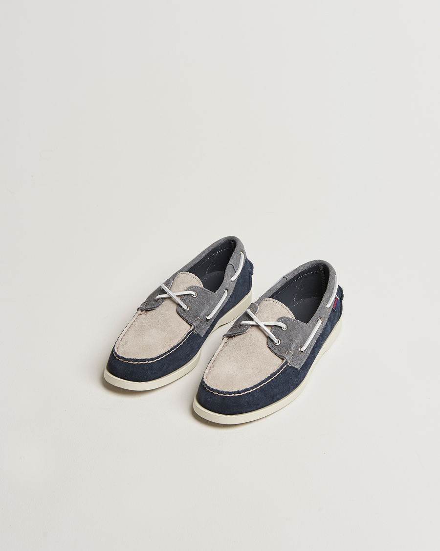 Hombres | Zapatos náuticos | Sebago | Docksides Portland Jib Boat Shoe Navy/Grey