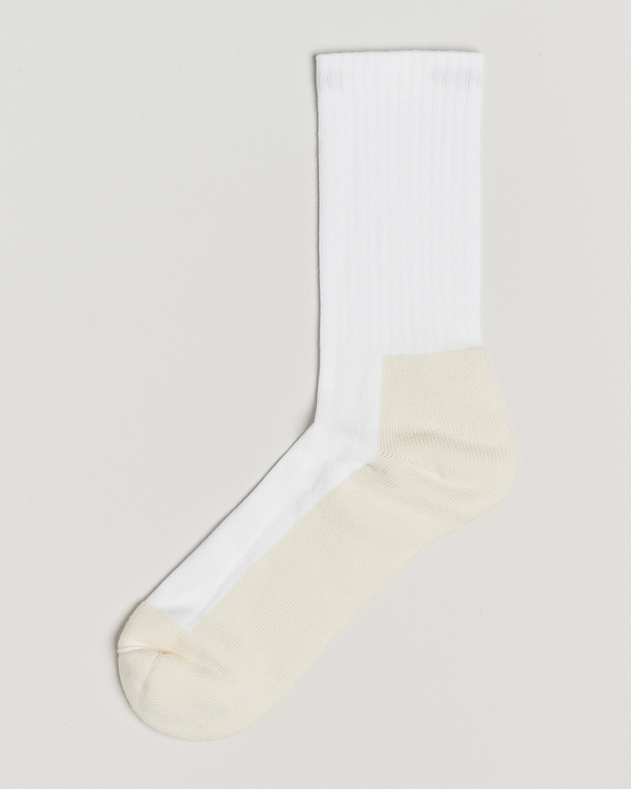Hombres | Ropa interior y calcetines | Sweyd | Two Tone Cotton Socks Off White/White
