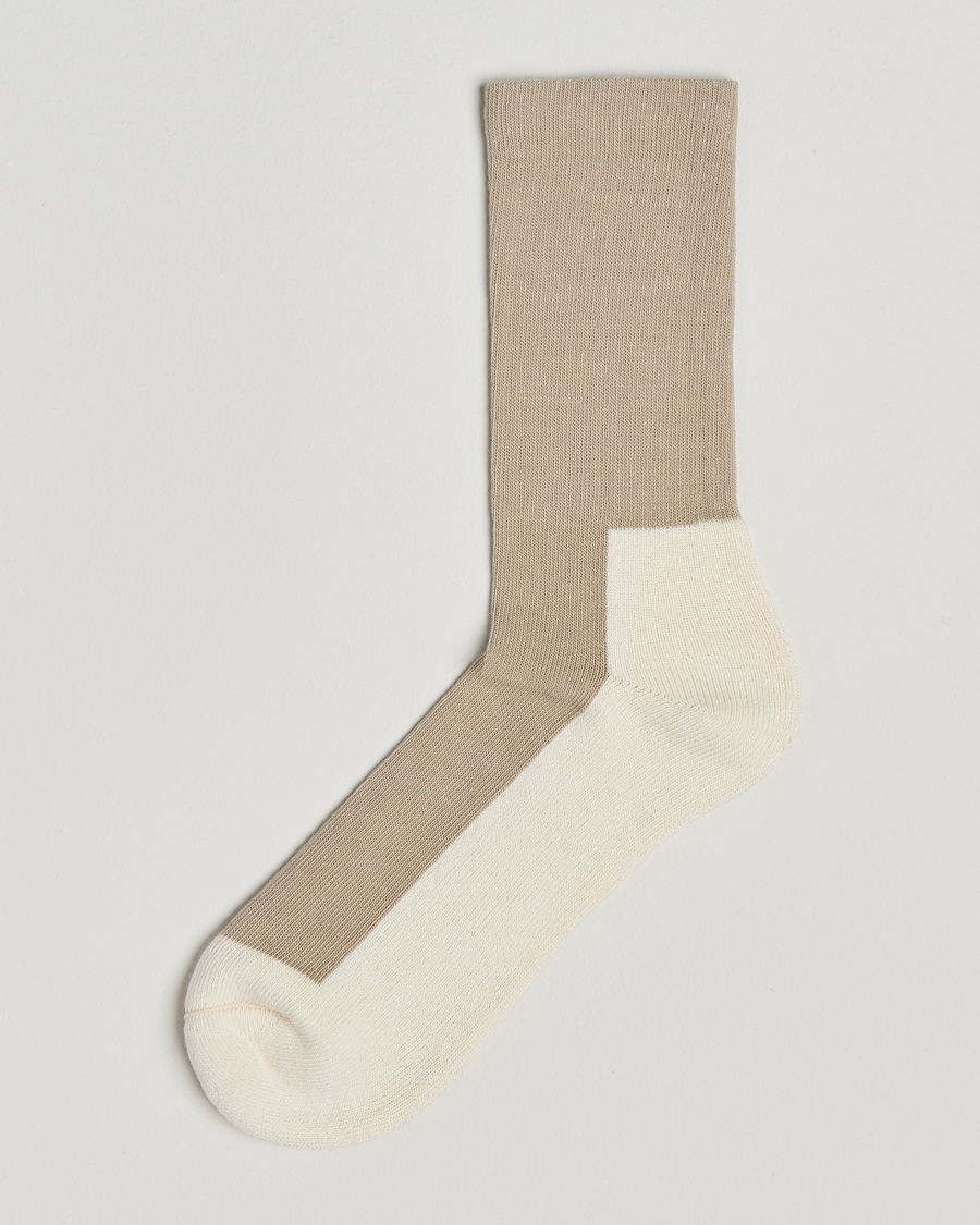 Hombres | Ropa interior y calcetines | Sweyd | Two Tone Cotton Socks Sand/Off White