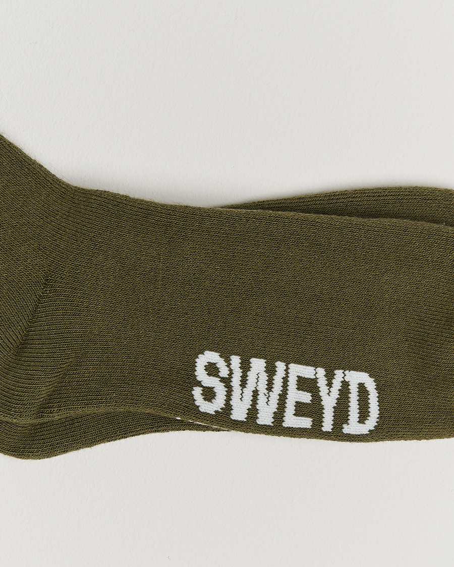 Hombres | Ropa interior y calcetines | Sweyd | Cotton Cabin Socks Army Green