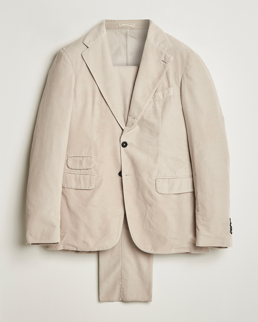 Hombres | Trajes | Massimo Alba | Sloop Baby Corduroy Suit Beige
