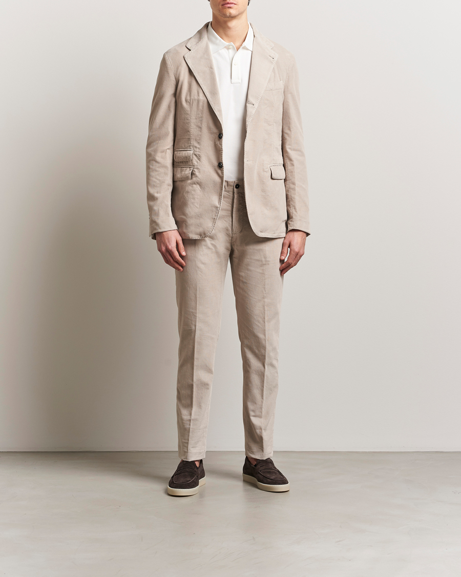 Hombres | Trajes | Massimo Alba | Sloop Baby Corduroy Suit Beige
