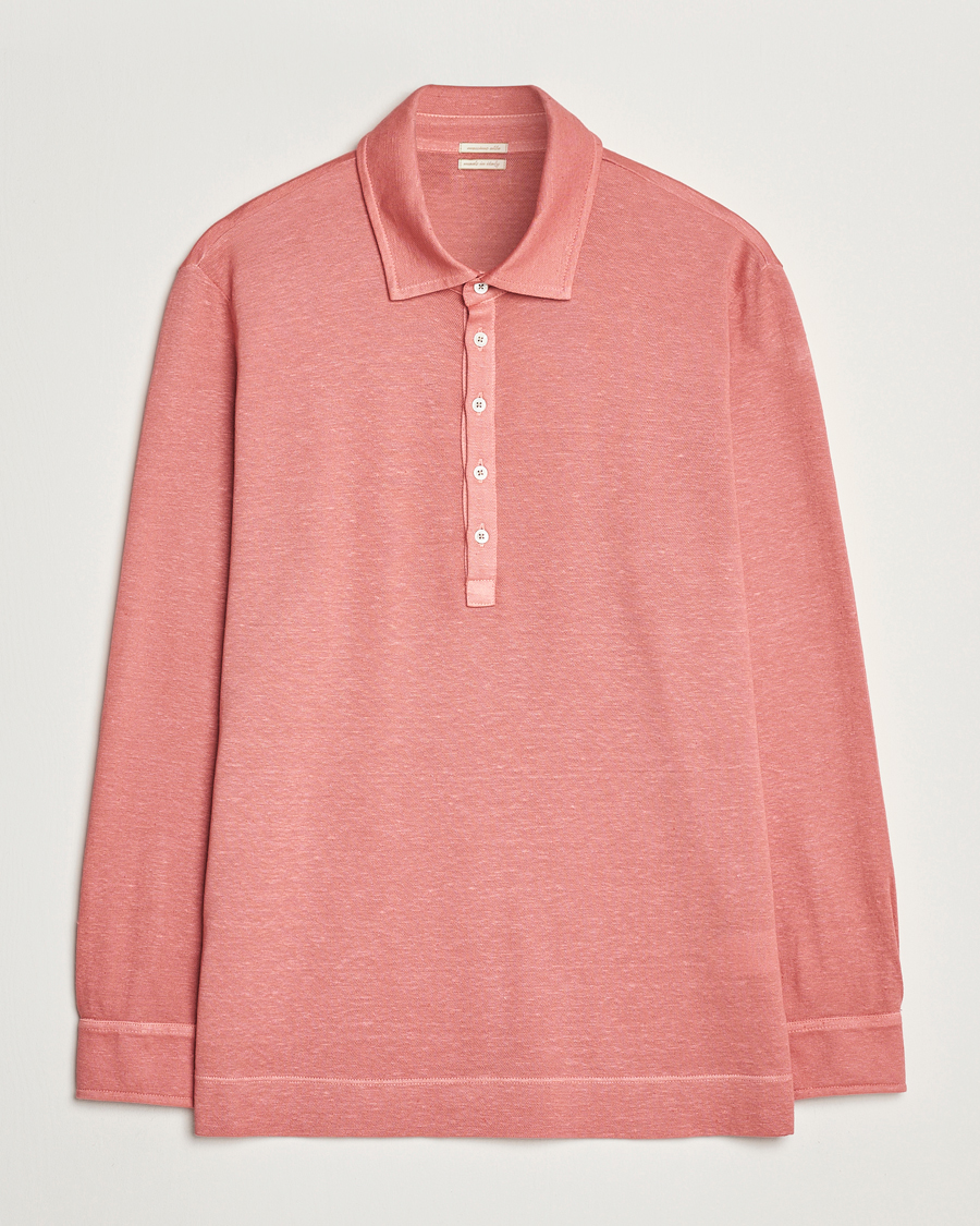Hombres | Jerséis y prendas de punto | Massimo Alba | Raya Long Sleeve Polo Coral