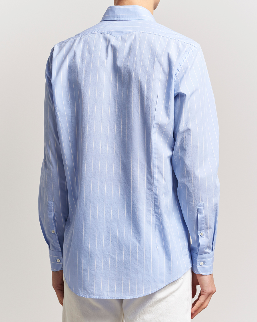 Hombres | Camisas | Massimo Alba | Genova Striped Cotton Shirt Light Blue