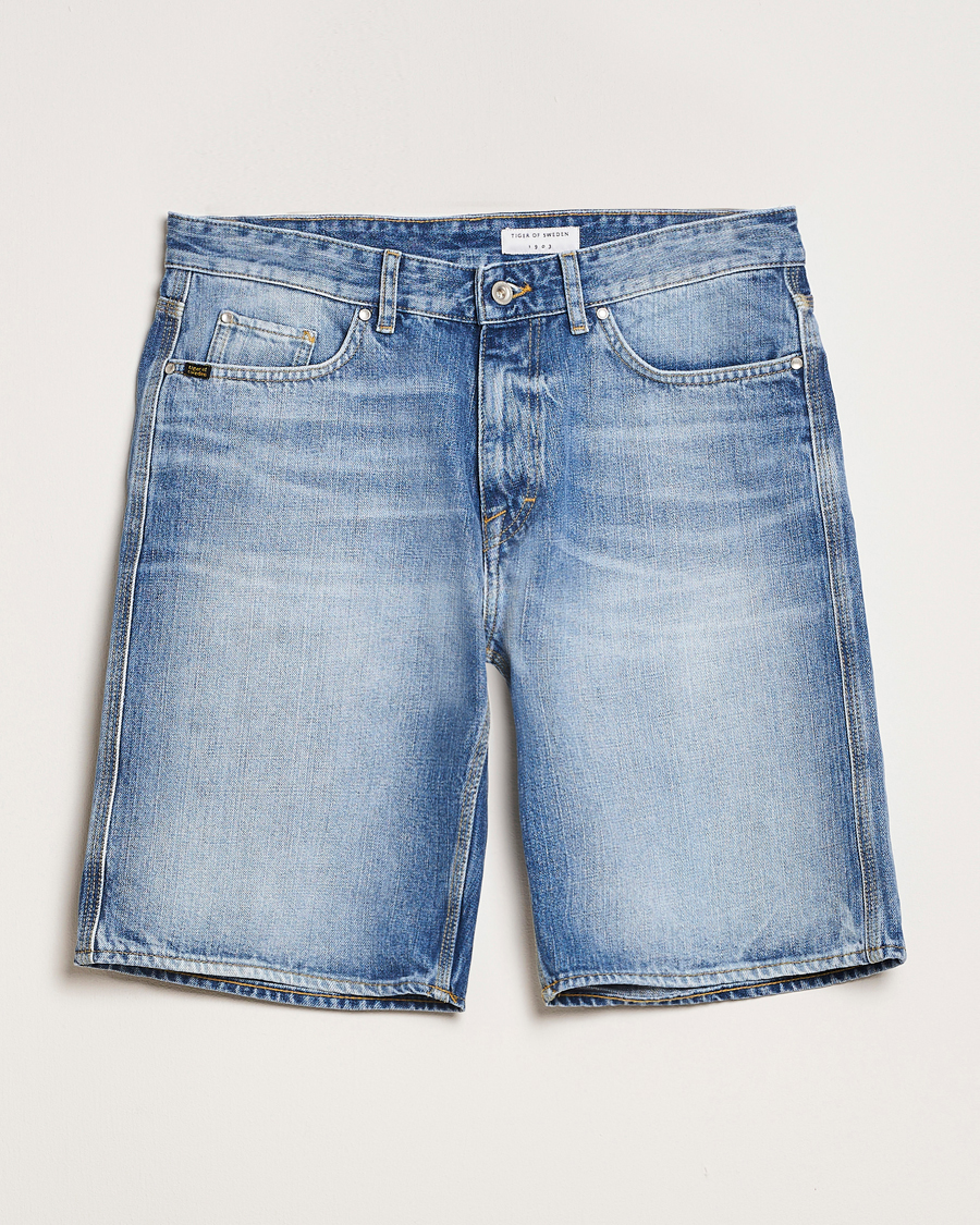 Hombres | Pantalones cortos | Tiger of Sweden | Kylian Denim Shorts Medium Blue