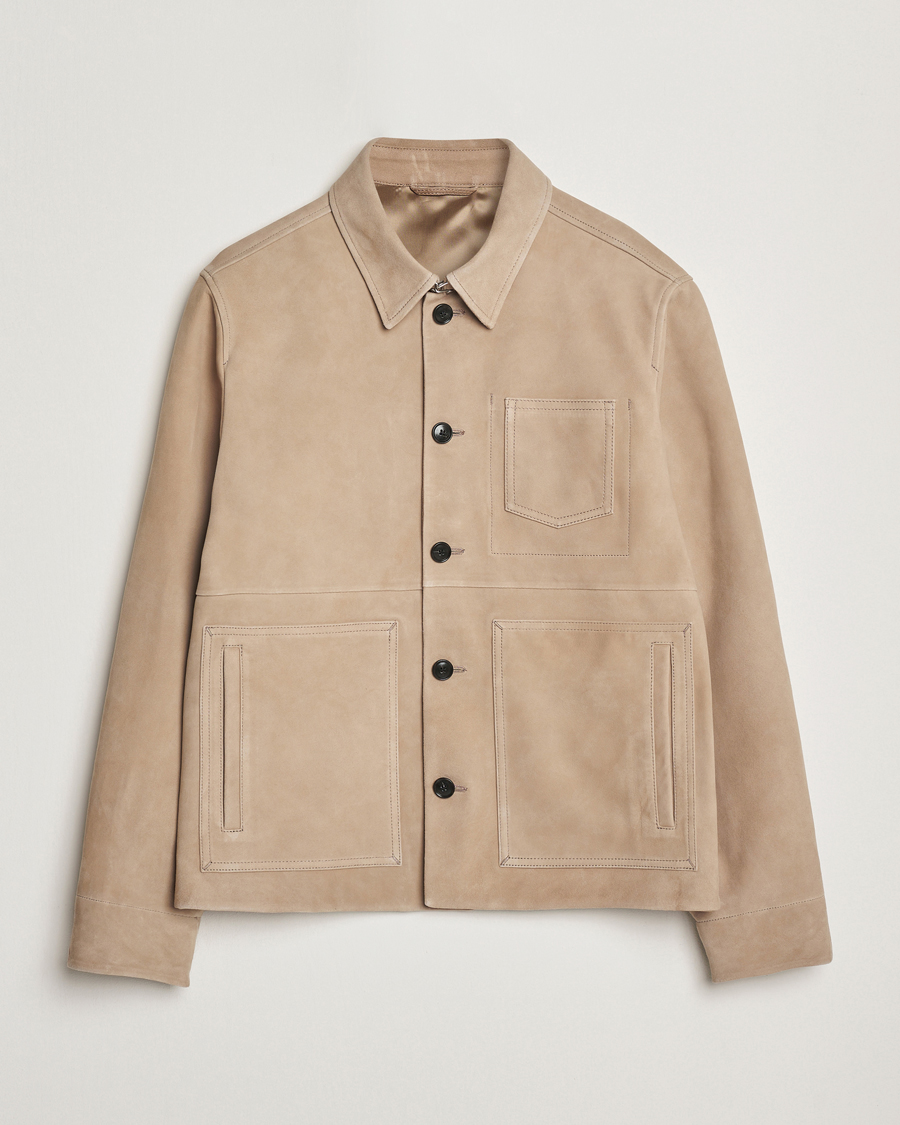 Hombres | Abrigos y chaquetas | Tiger of Sweden | Leeor Suede Jacket Light Brown