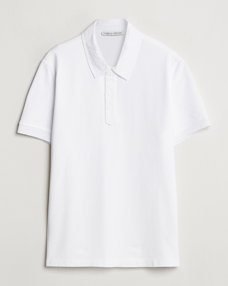 Hombres | Polos | Tiger of Sweden | Ronen Cotton Polo Pure White