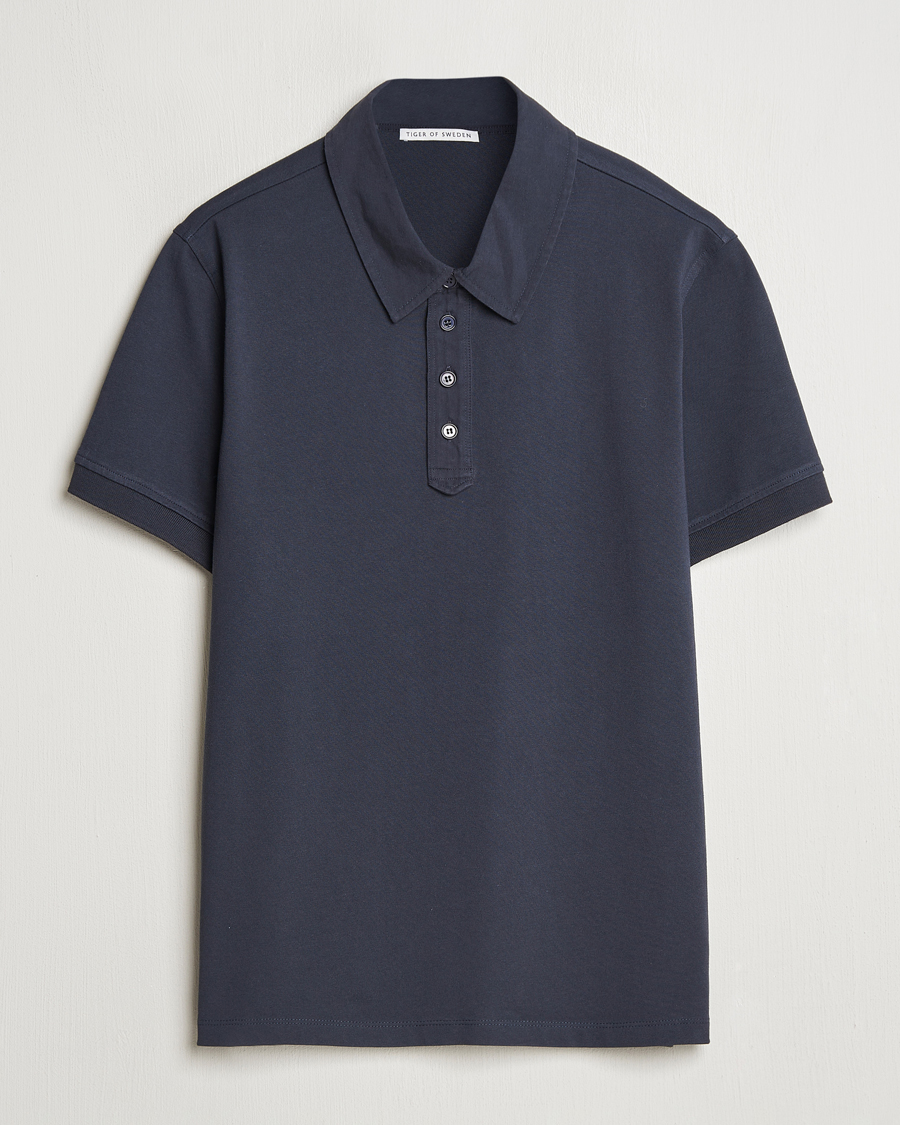 Hombres | Polos | Tiger of Sweden | Ronen Cotton Polo Light Ink