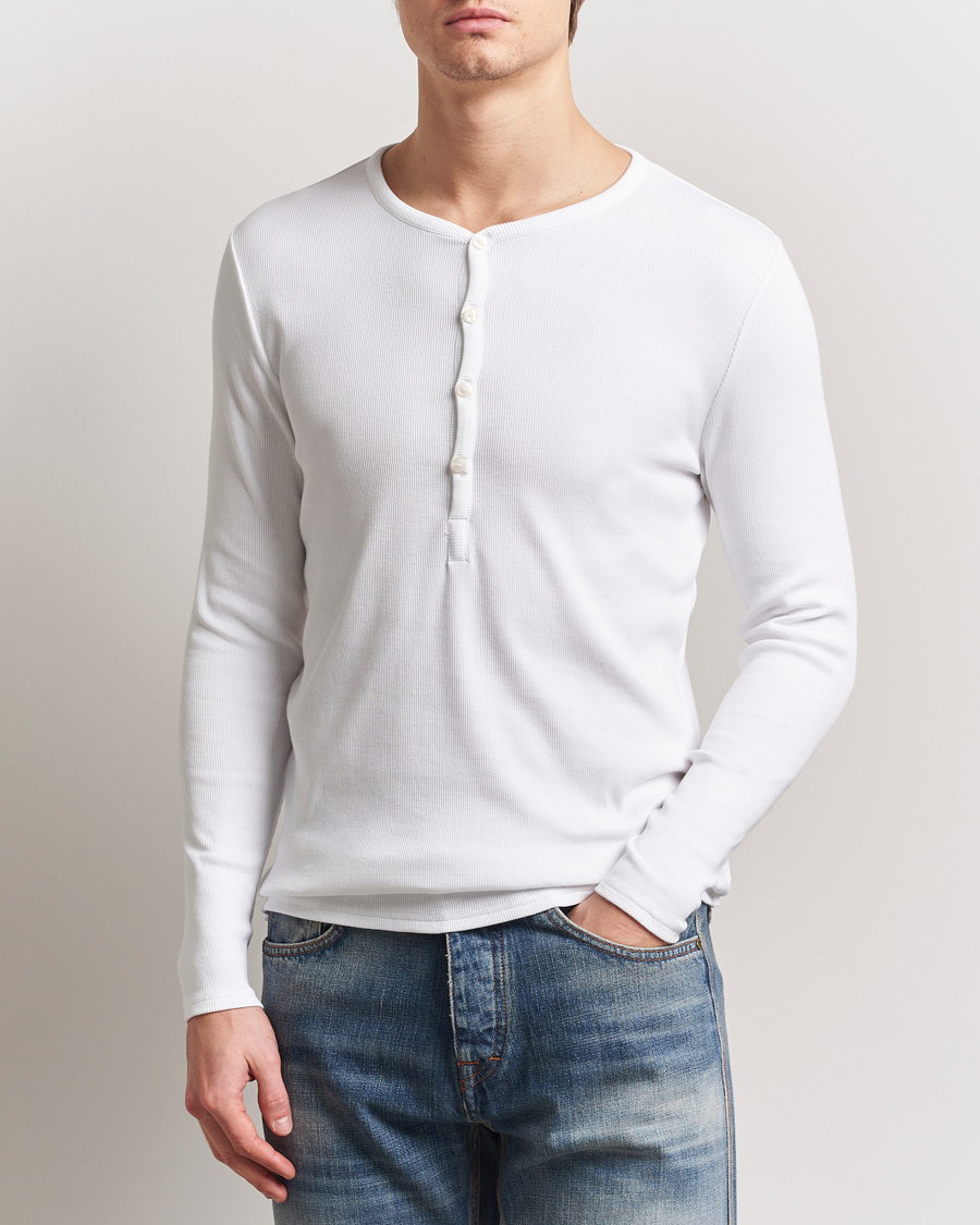 Hombres | Jerséis y prendas de punto | Tiger of Sweden | Roye Long Sleeve Henley Pure White