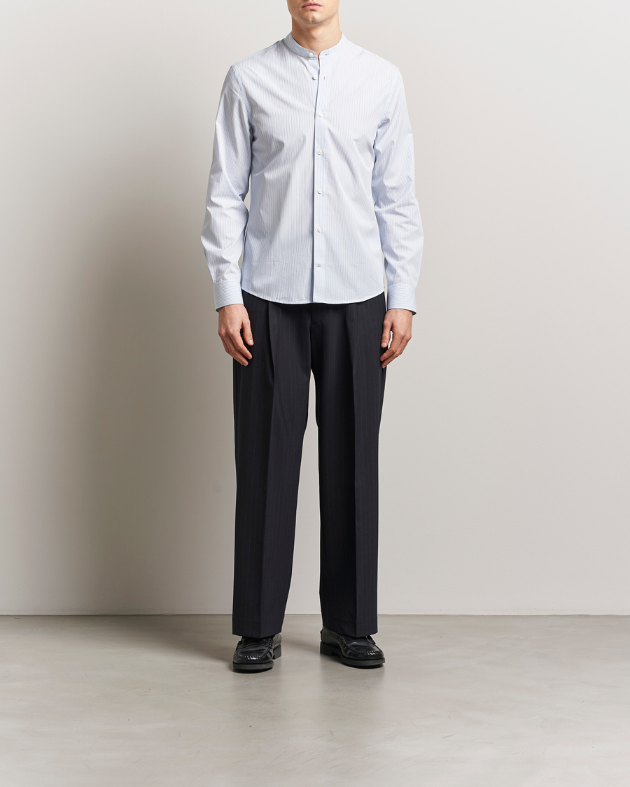 Hombres | Camisas | Tiger of Sweden | Spenser Band Collar Shirt Light Blue