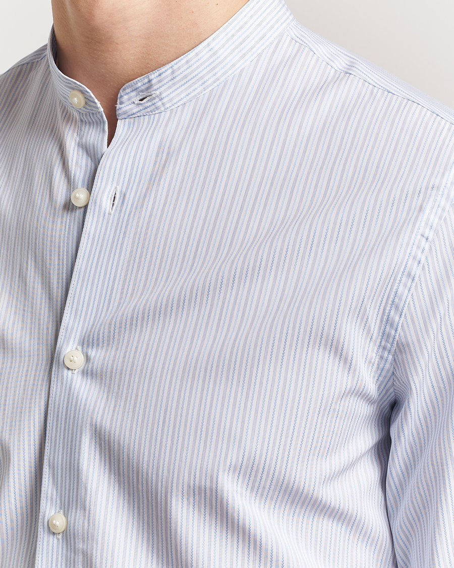 Hombres | Camisas | Tiger of Sweden | Spenser Band Collar Shirt Light Blue