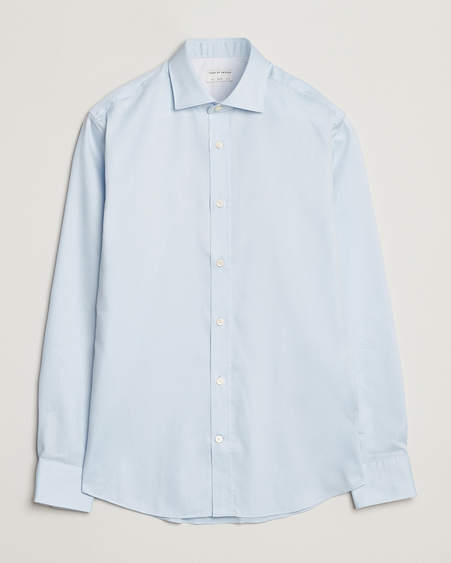 Hombres | Camisas | Tiger of Sweden | Adley Cotton Shirt Light Blue