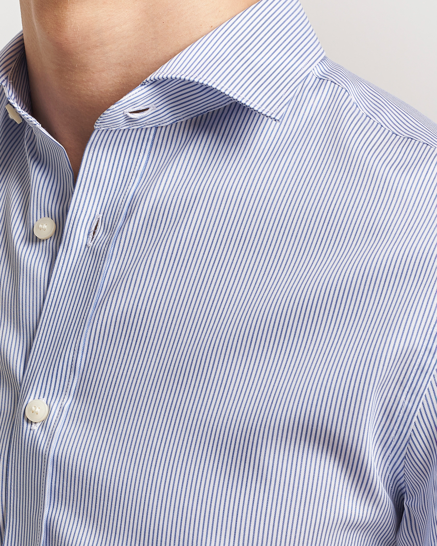 Hombres | Camisas | Tiger of Sweden | Adley Cotton Striped Shirt Blue