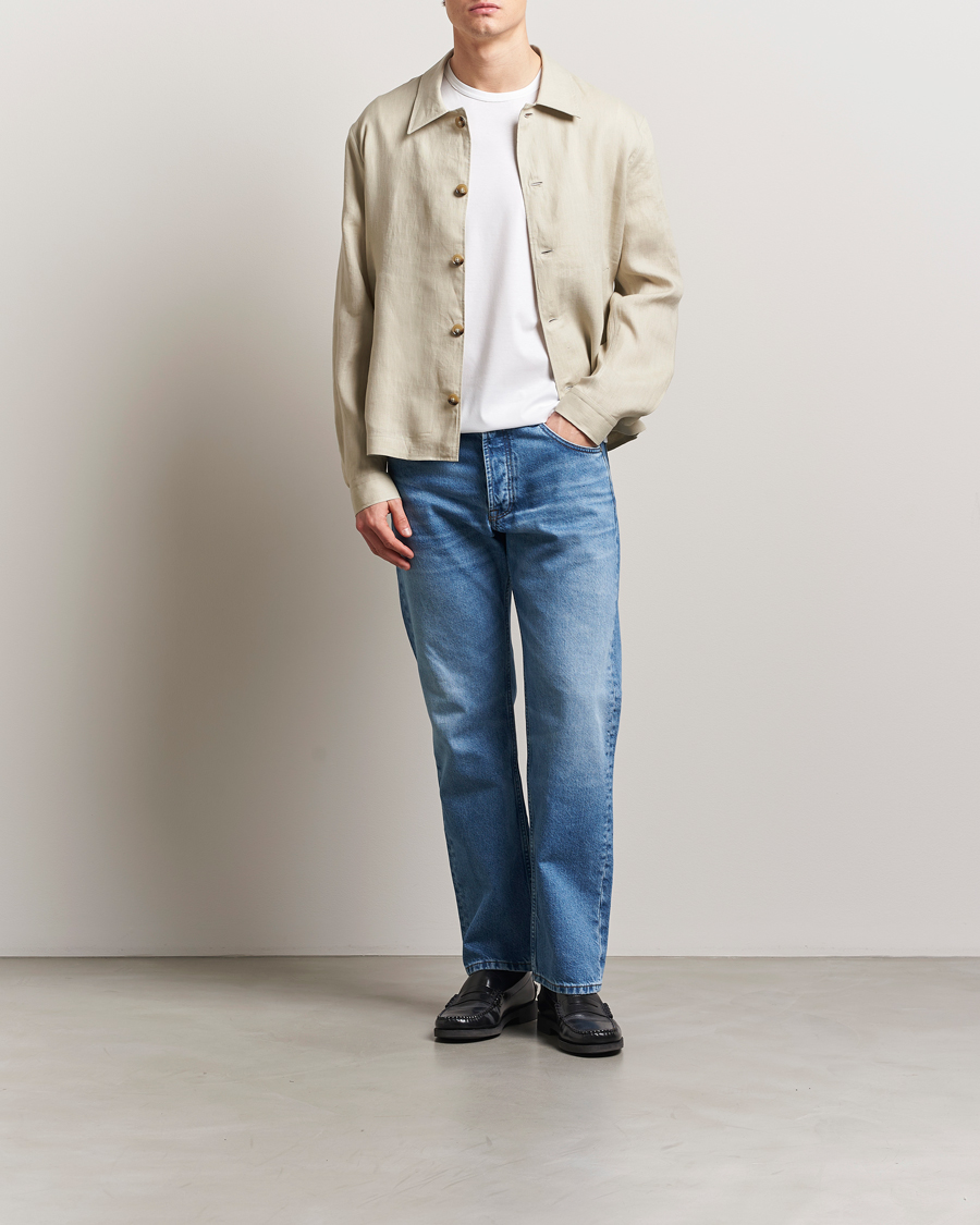 Hombres | Camisas | Tiger of Sweden | Barnaby Linen Overshirt Cream Sand