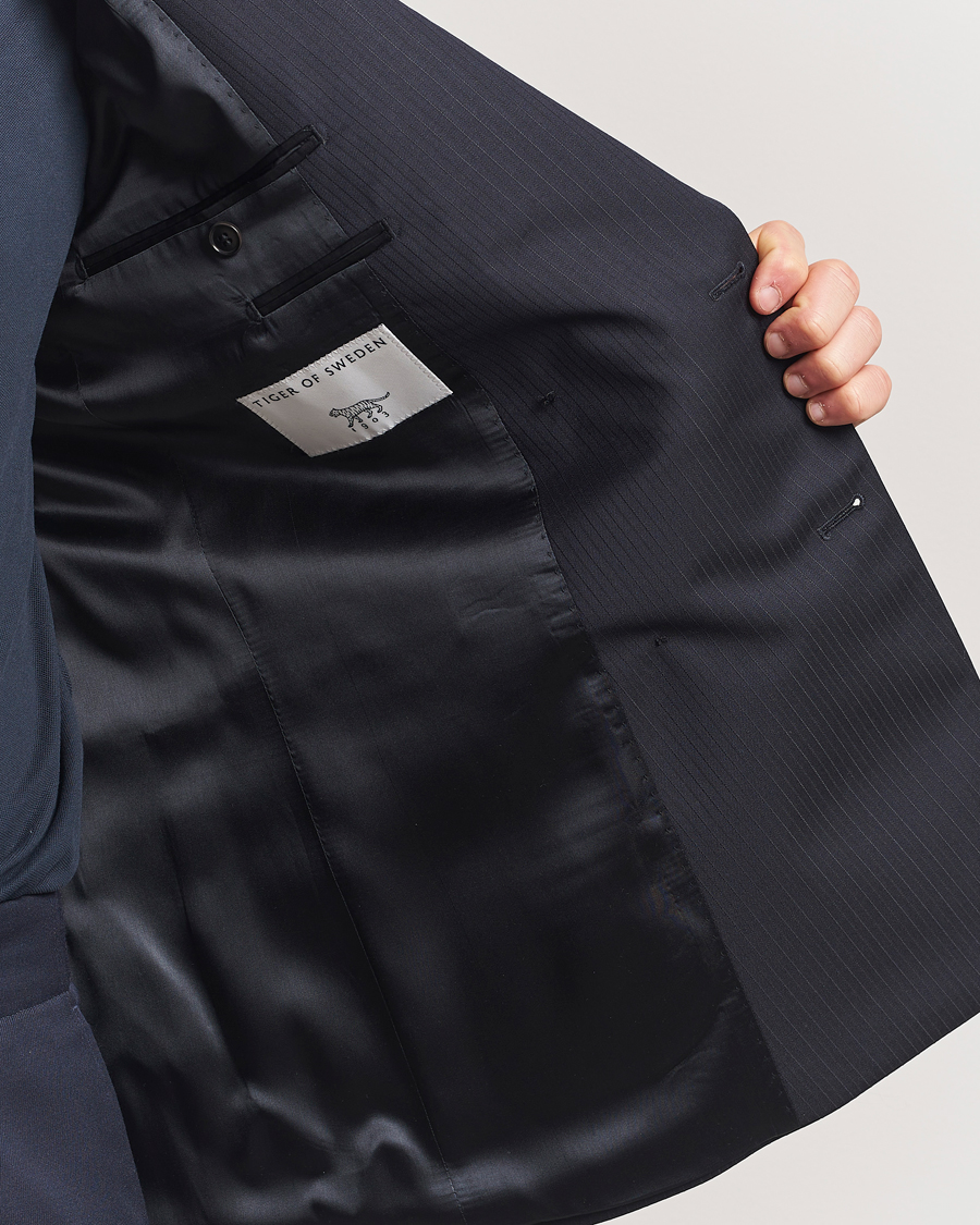 Hombres | Blazers | Tiger of Sweden | Joachim Wool Double Breasted Blazer Dark Ink