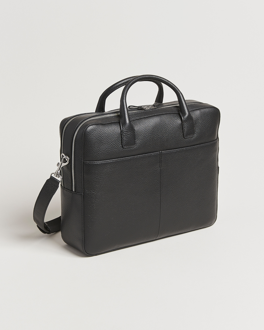 Hombres | Tiger of Sweden Beridare Double Zip Leather Briefcase Black | Tiger of Sweden | Beridare Double Zip Leather Briefcase Black