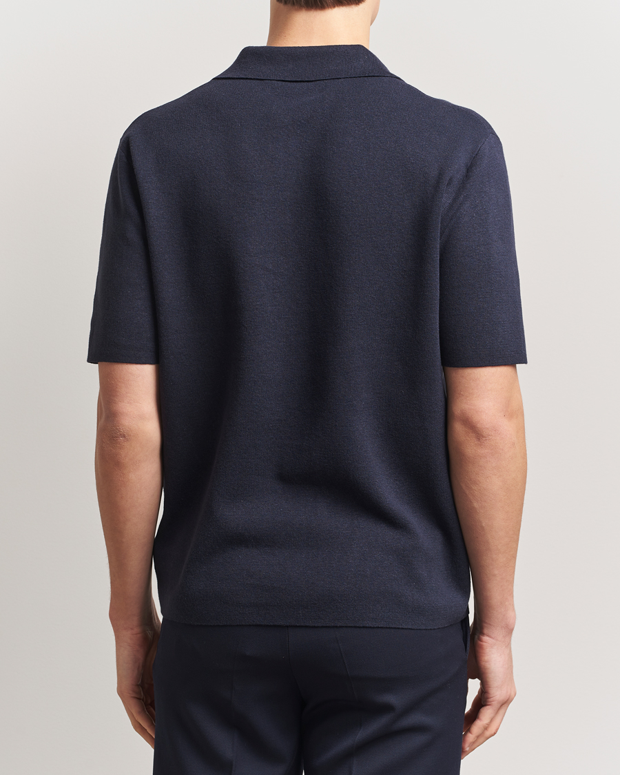 Hombres | Polos | Tiger of Sweden | Maelon Cotton/Linen Polo Light Ink