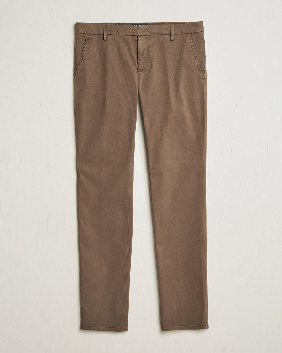 Hombres | Pantalones | Dondup | Spiritisimo Peached Gabardine Chino Brown