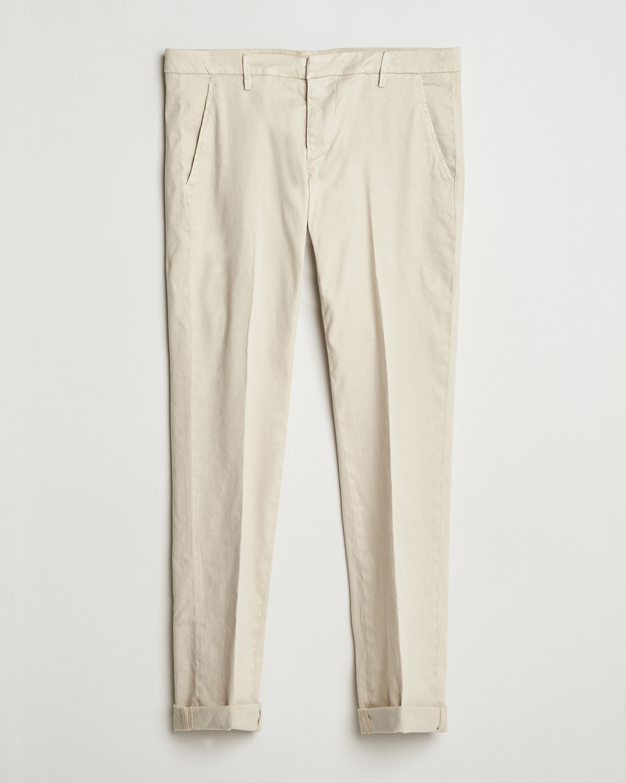 Hombres | Pantalones | Dondup | Gaubert Linen Stretch Chinos Ecru