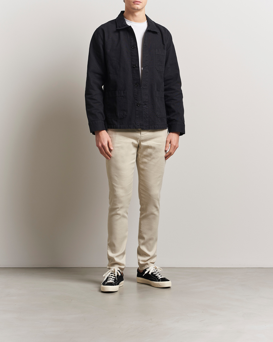 Hombres | Pantalones | Dondup | Gaubert Linen Stretch Chinos Ecru