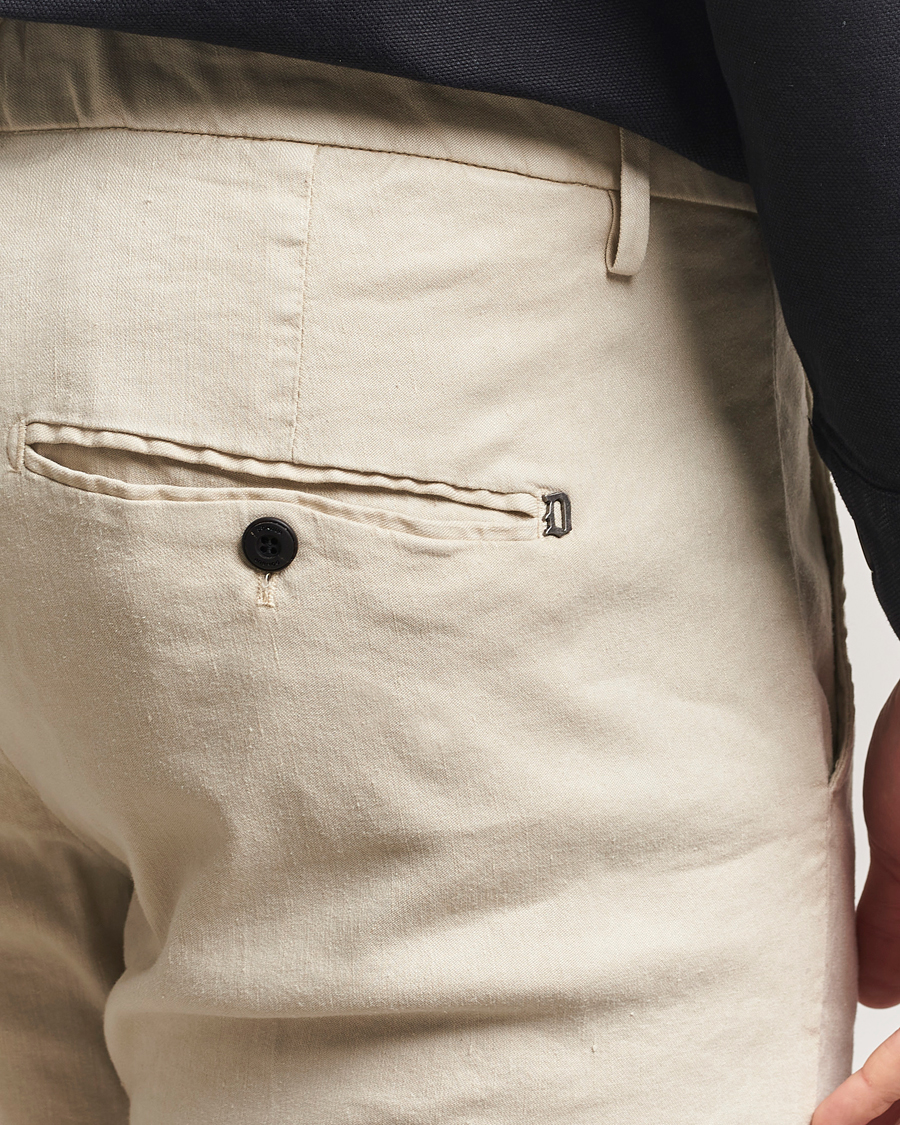 Hombres | Pantalones | Dondup | Gaubert Linen Stretch Chinos Ecru