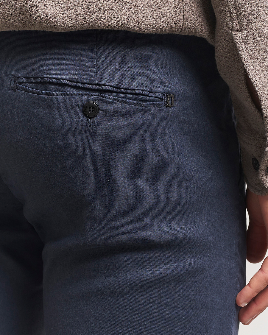 Hombres | Pantalones | Dondup | Gaubert Linen Stretch Chinos Navy