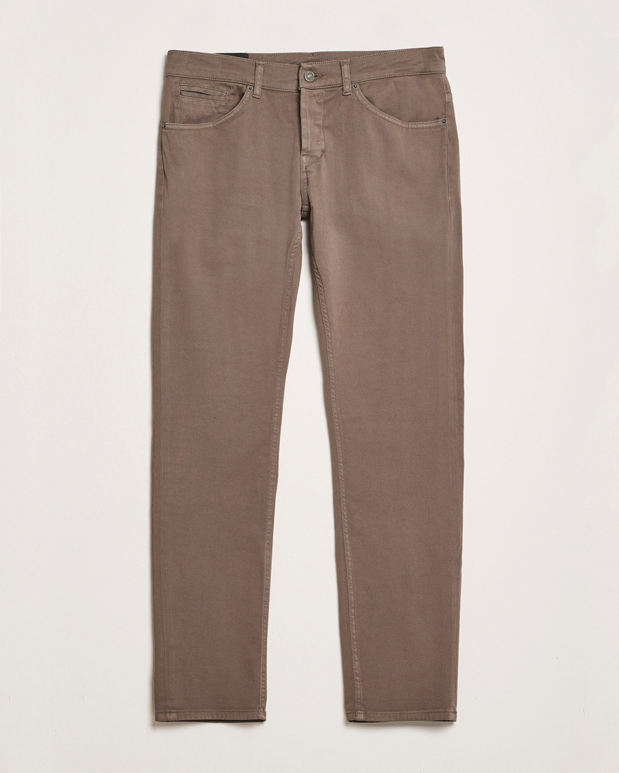 Hombres | Pantalones | Dondup | George Gabardine 5-Pocket Pants Brown