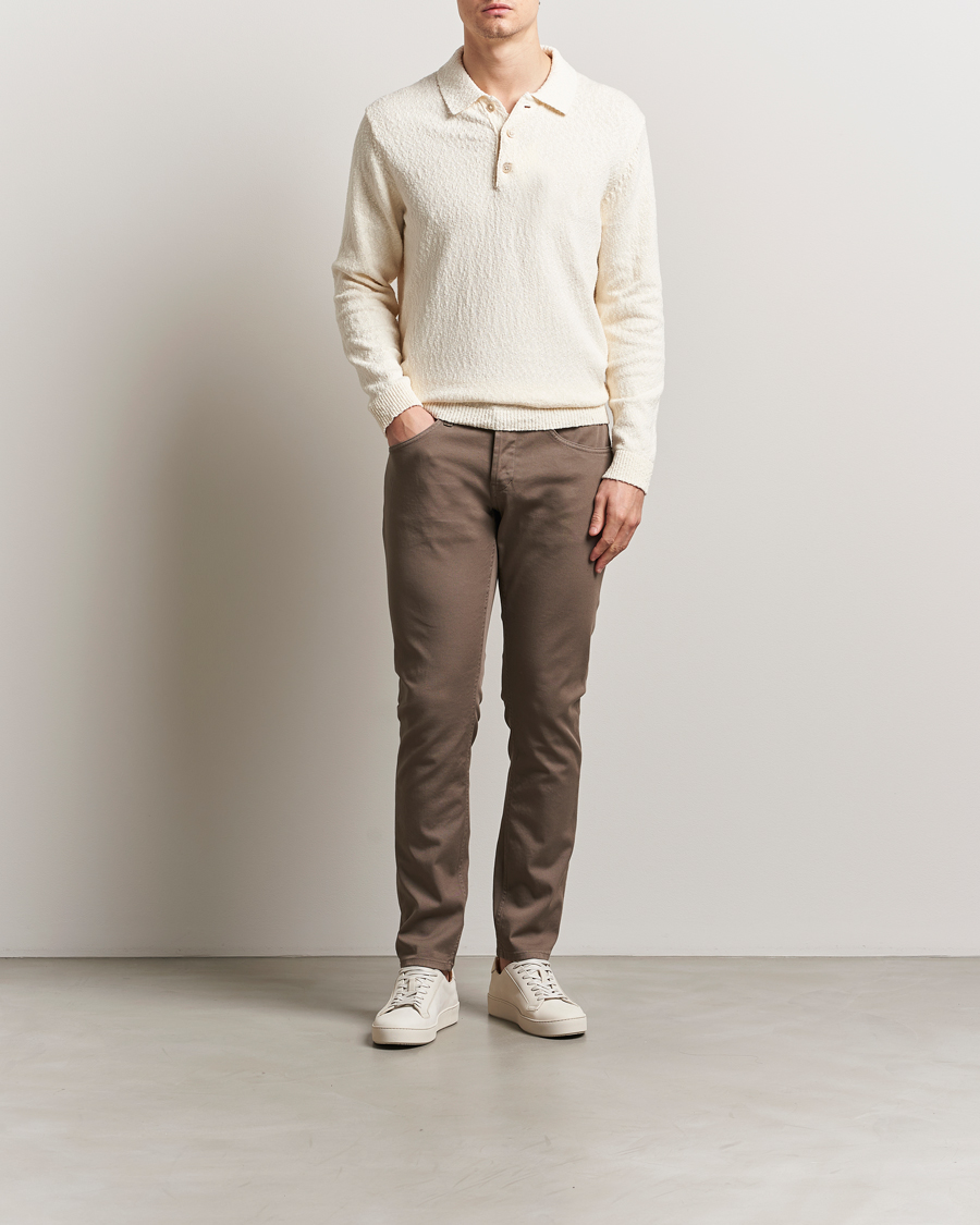 Hombres | Pantalones | Dondup | George Gabardine 5-Pocket Pants Brown