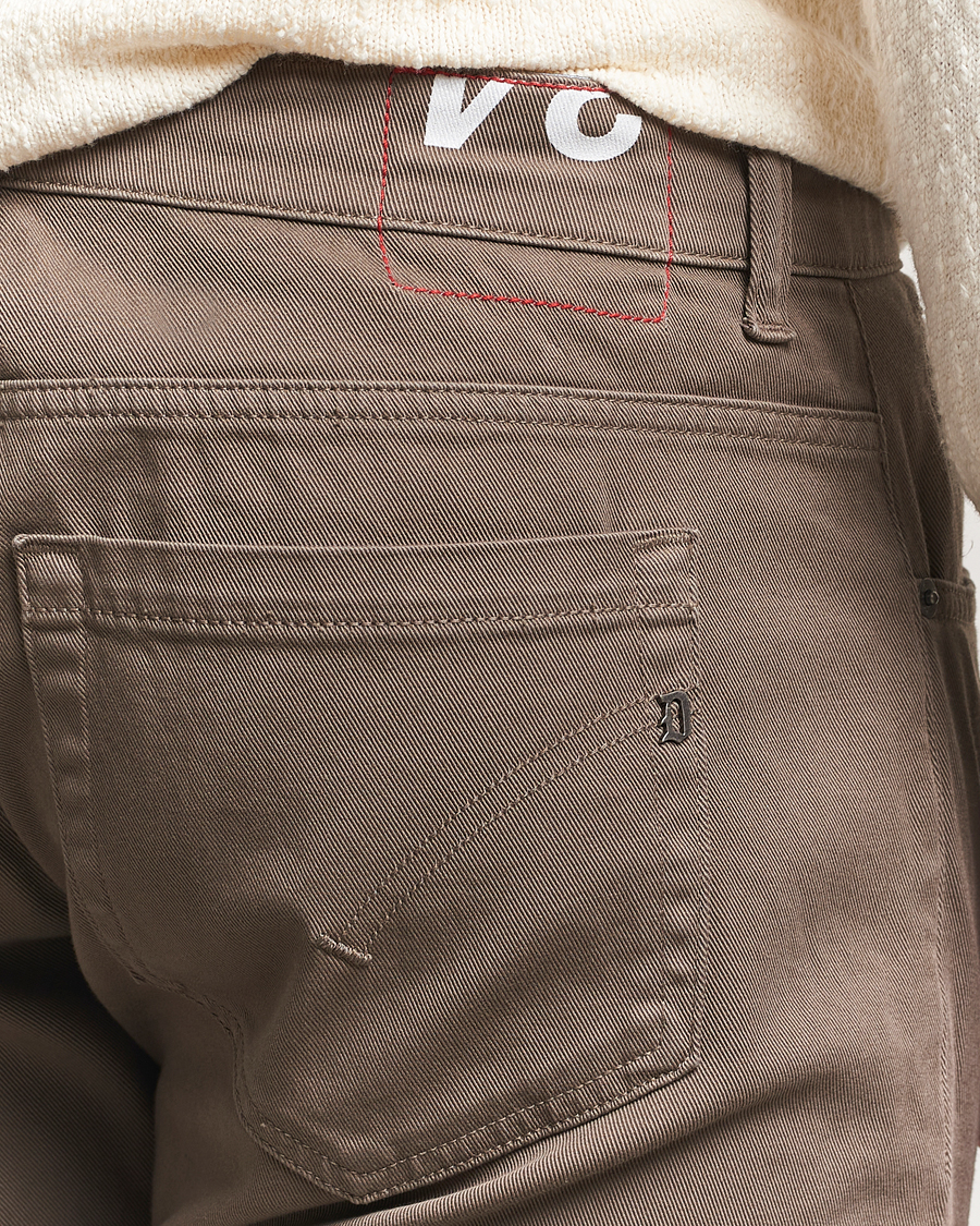Hombres | Pantalones | Dondup | George Gabardine 5-Pocket Pants Brown