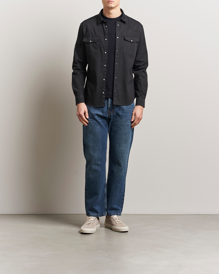 Hombres | Camisas | Dondup | Slim Fit Pocket Denim Shirt Black