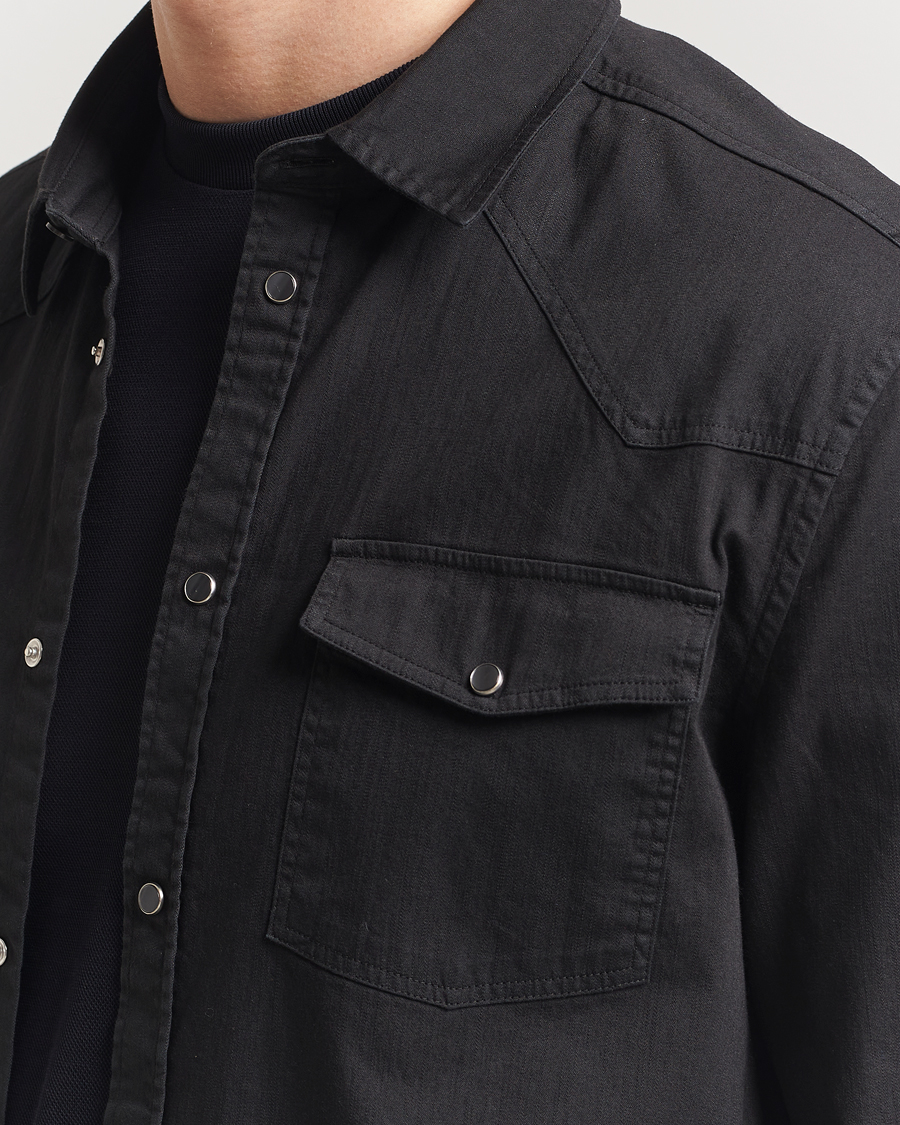 Hombres | Camisas | Dondup | Slim Fit Pocket Denim Shirt Black