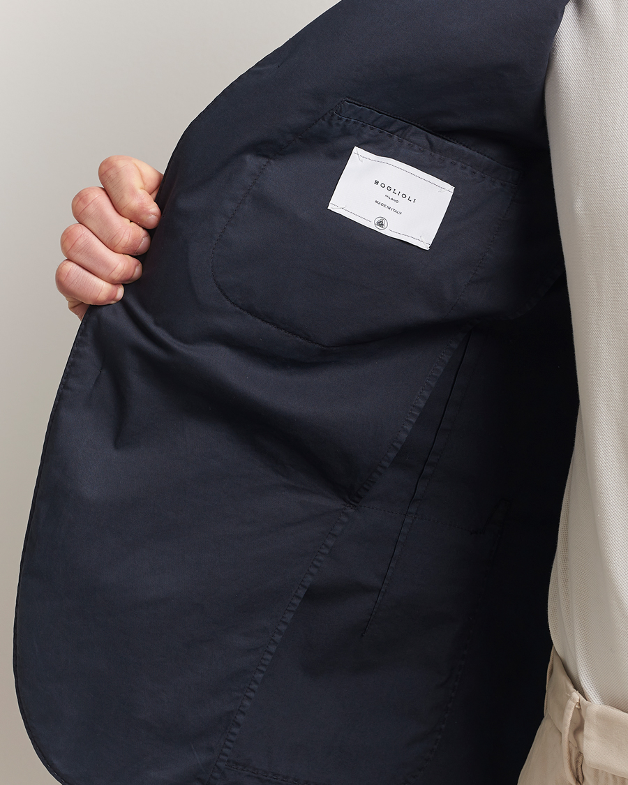 Hombres | Blazers | Boglioli | K Jacket Supima Cotton Blazer Navy