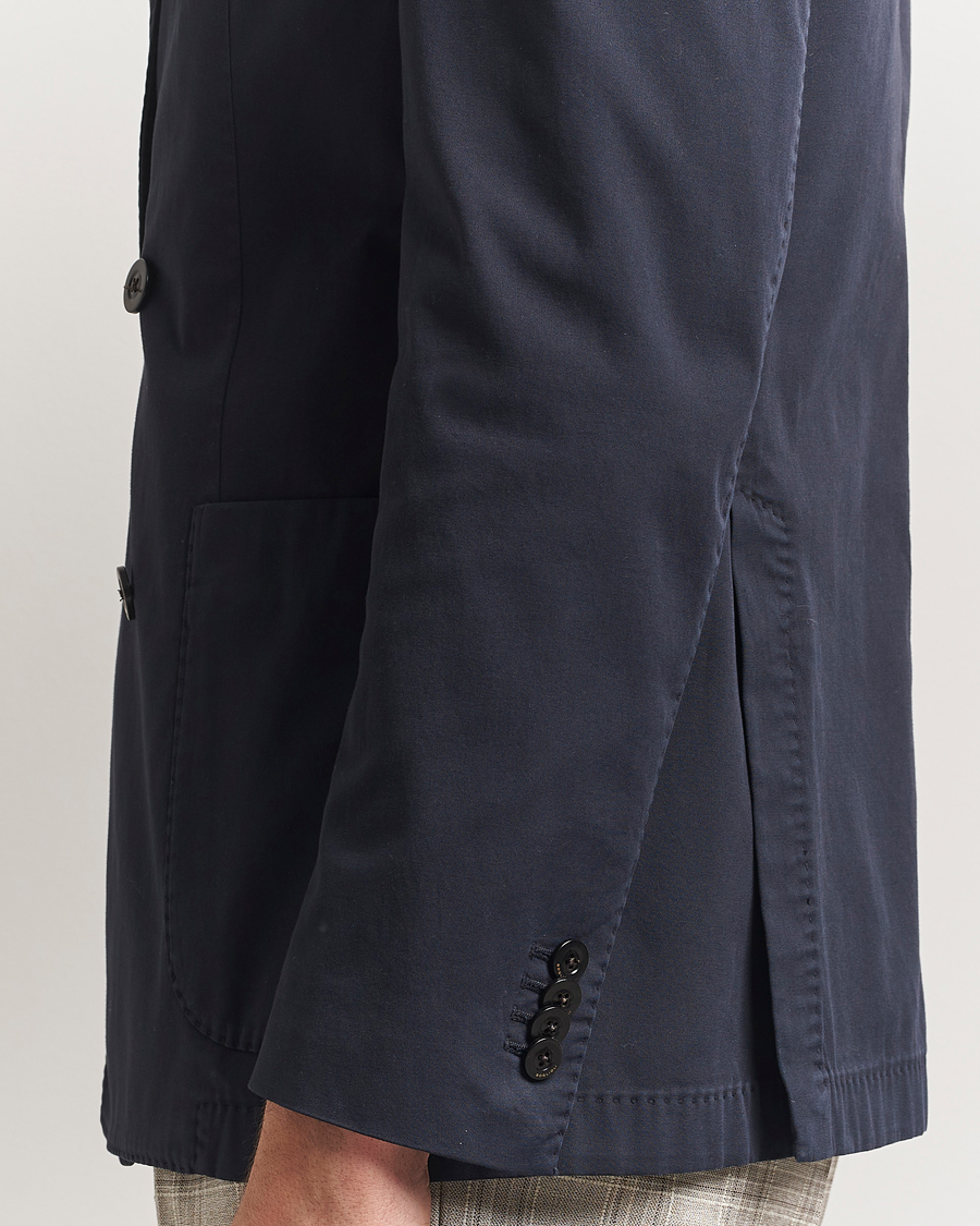 Hombres | Blazers | Boglioli | K Jacket Double Breasted Cotton Blazer Navy