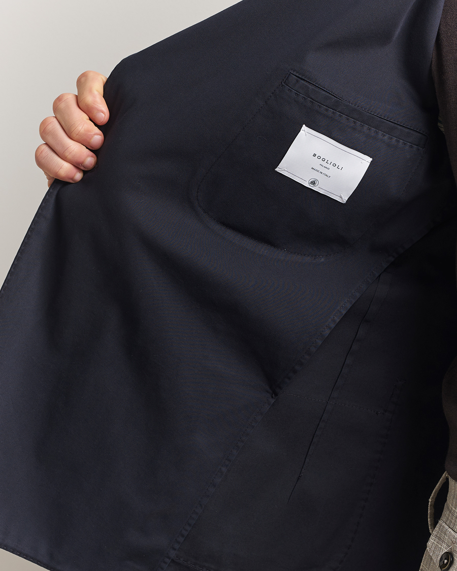 Hombres | Blazers | Boglioli | K Jacket Double Breasted Cotton Blazer Navy