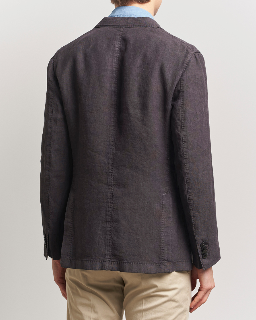 Hombres | Blazers | Boglioli | K Jacket Linen Blazer Dark Brown