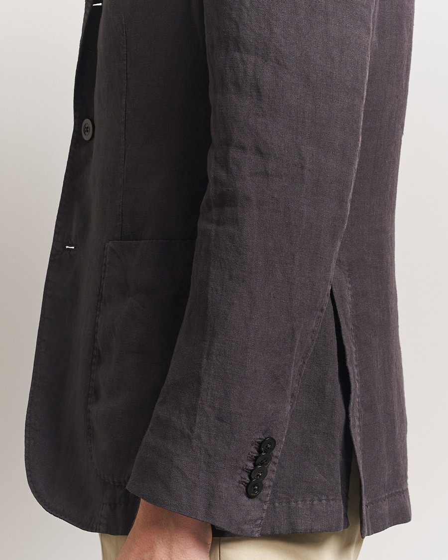 Hombres | Blazers | Boglioli | K Jacket Linen Blazer Dark Brown