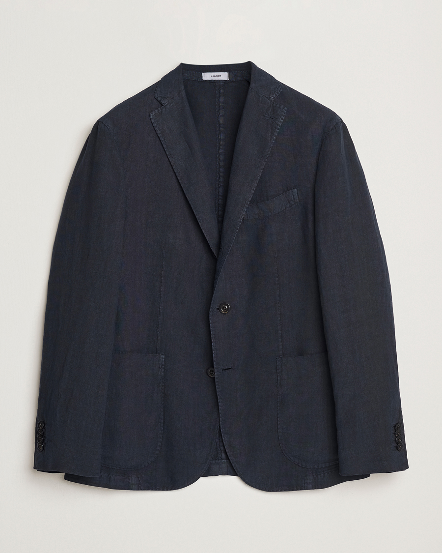 Hombres | Blazers | Boglioli | K Jacket Linen Blazer Navy