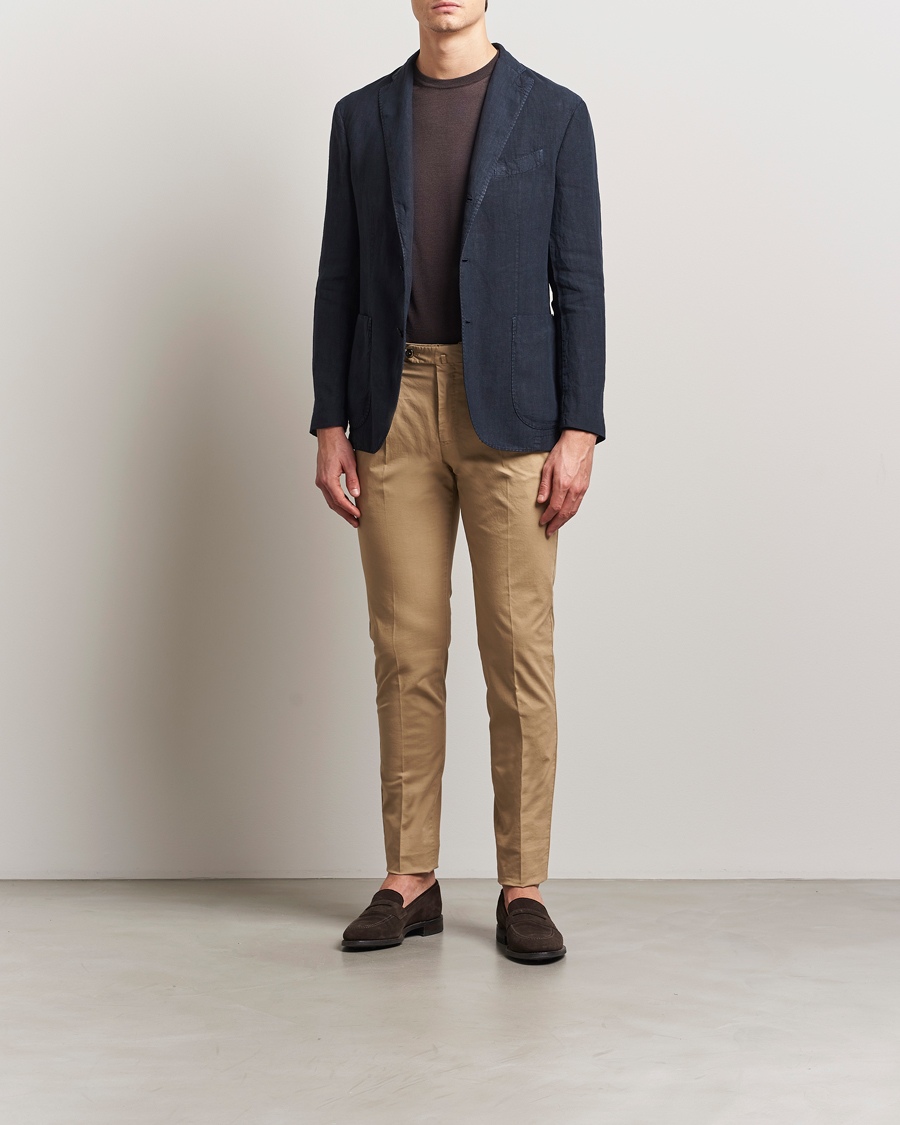 Hombres | Blazers | Boglioli | K Jacket Linen Blazer Navy