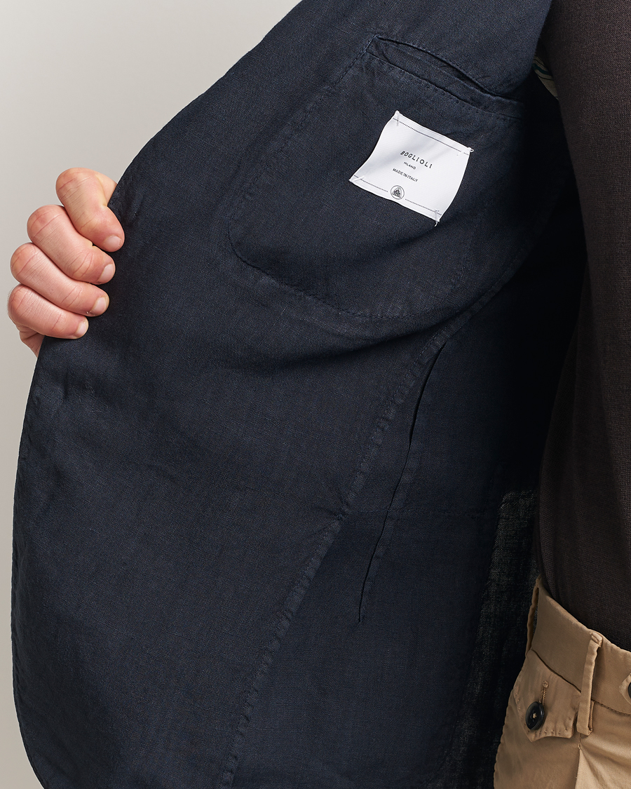 Hombres | Blazers | Boglioli | K Jacket Linen Blazer Navy